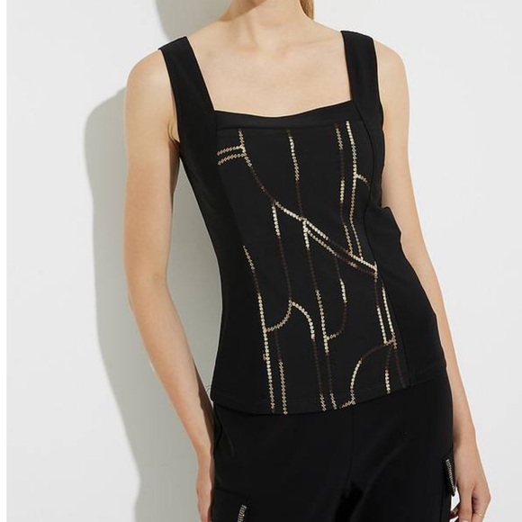 NWOT Joseph Ribkoff 2pc twin set ornate abstract pattern jacket tank sz 12 - Picture 5 of 13